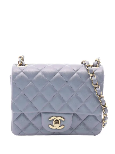 CHANEL Pre-Owned 2021-2026 Mini Square Classic Iridescent Lambskin Single Flap crossbody bag Blue YY4R3MRB45571COD