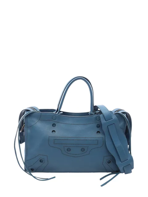 Balenciaga Pre-Owned 2005-2026 Calfskin Motocross Blackout City S satchel Blue VD4SXIXF31INU9SU