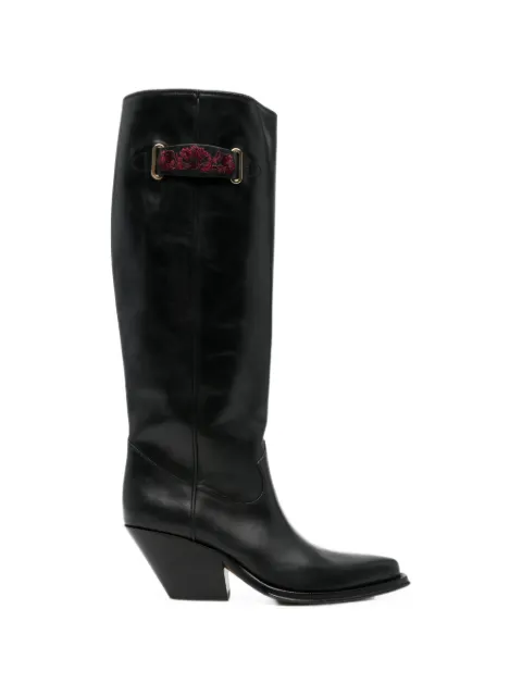 Chloé Azelan embroidered boots Black CH26W20D1K