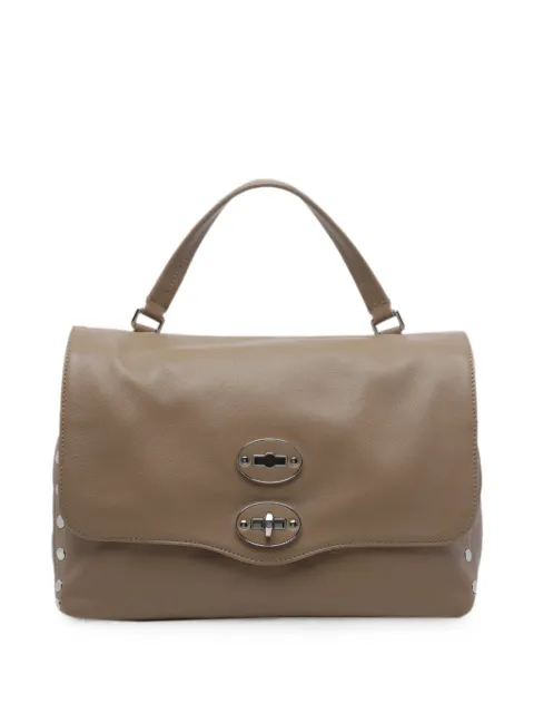 Zanellato medium Postina studded leather shoulder bag Brown 0680101910000SZ0136