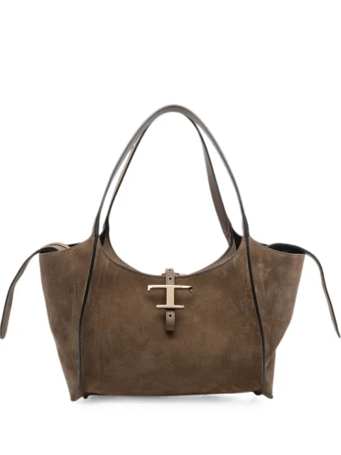 Tod's T Timeless suede tote bag Brown XBWTSBQ0200P3A