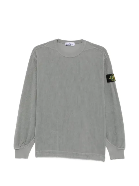 Stone Island logo-patch corduroy sweatshirt Grey L2S156100030S0444