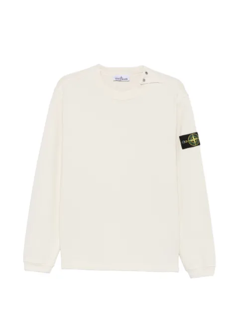 Stone Island logo-patch button-shoulder sweater Neutrals L2S156100036S0406