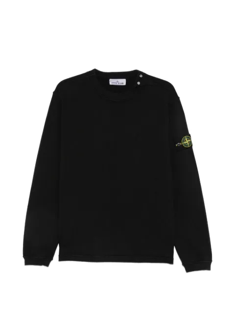 Stone Island logo-patch shoulder-button sweatshirt Black L2S156100036S0406