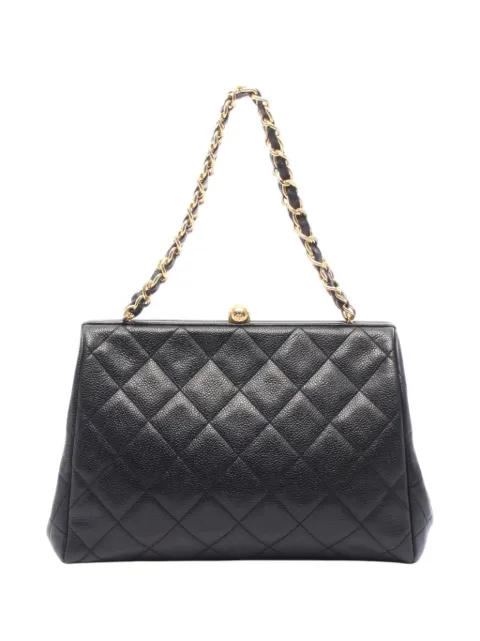 CHANEL Pre-Owned 1994-1996 Quilted Caviar Kisslock shoulder bag Black DRJ7AT0M9CG1RHAX