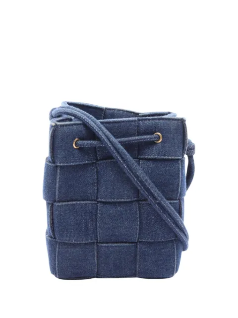 Bottega Veneta Pre-Owned 2012-2026 Small Denim Maxi Intrecciato Cassette bucket bag Blue 6KJMRC49MDOELXC0