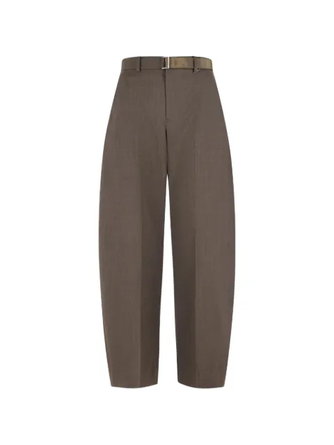 sacai belted pleated trousers Brown 2608572