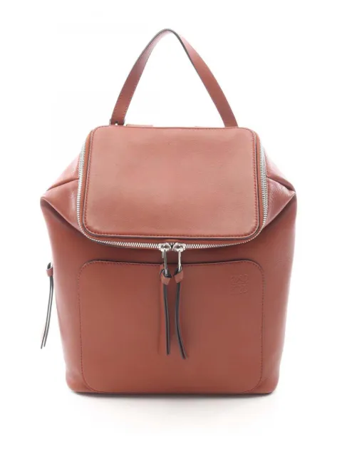 Loewe Pre-Owned 2010-2026 Small Leather Goya backpack Brown 6KU83DQFUEJXC886