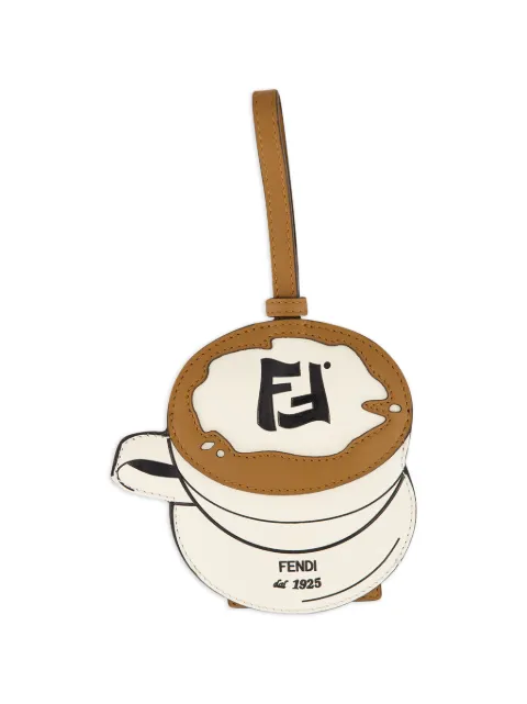 FENDI FF logo-print coffee-cup key ring Brown 7AS446B08N