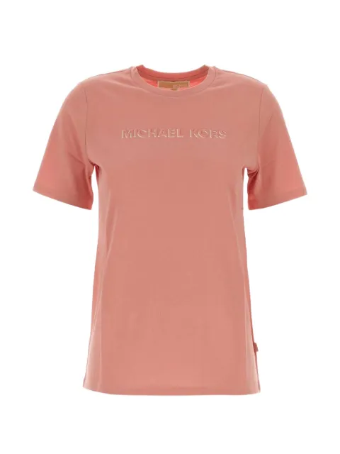 Michael Michael Kors logo-embossed cotton T-shirt Pink MT6528597J