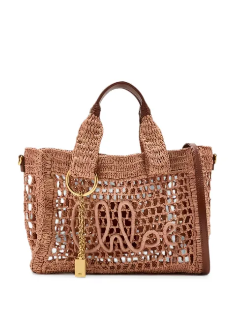 Chloé small Summer Banana raffia tote bag Brown CH26AS908P087