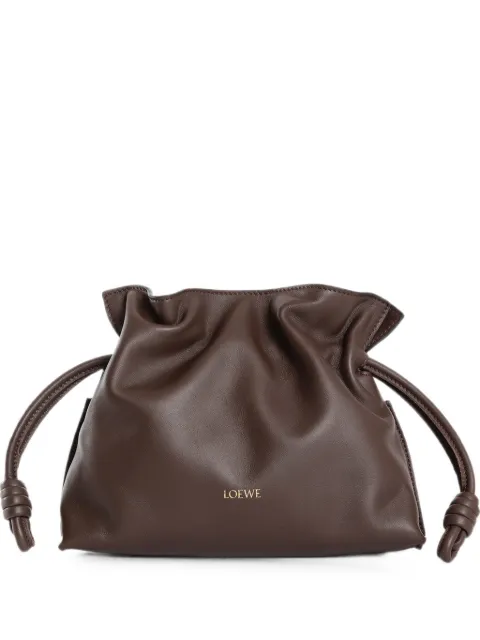 LOEWE mini Flamenco knotted clutch bag Brown A411FC2XA6