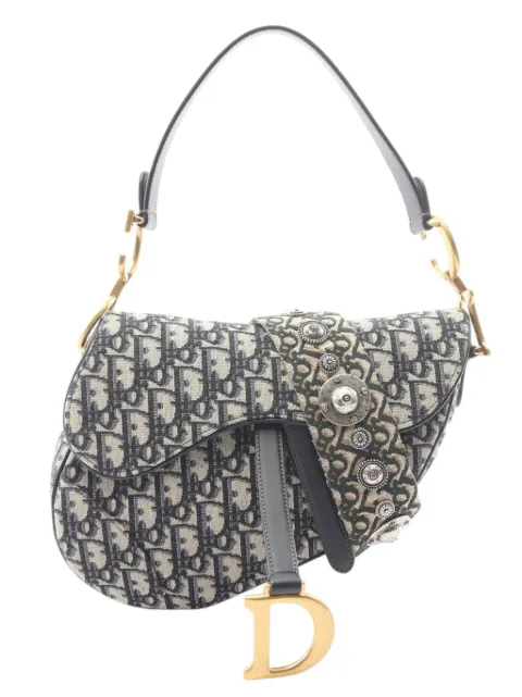 Christian Dior Pre-Owned 2000-2026 Oblique Canvas Saddle Bag shoulder bag Blue 7U24SKTBQXKULTXS