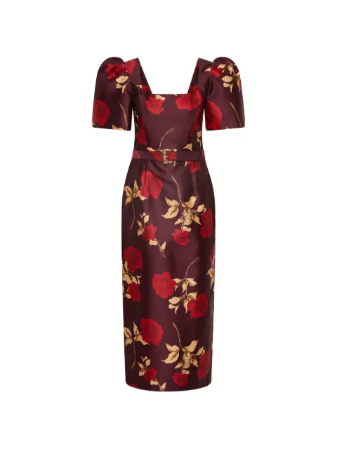 Rebecca Vallance Melora short sleeve midi dress Brown 26031771