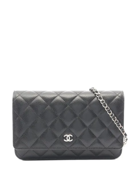 CHANEL Pre-Owned 2021-2026 CC Quilted Caviar Wallet on Chain crossbody bag Black HA462W2A67G9F1UM