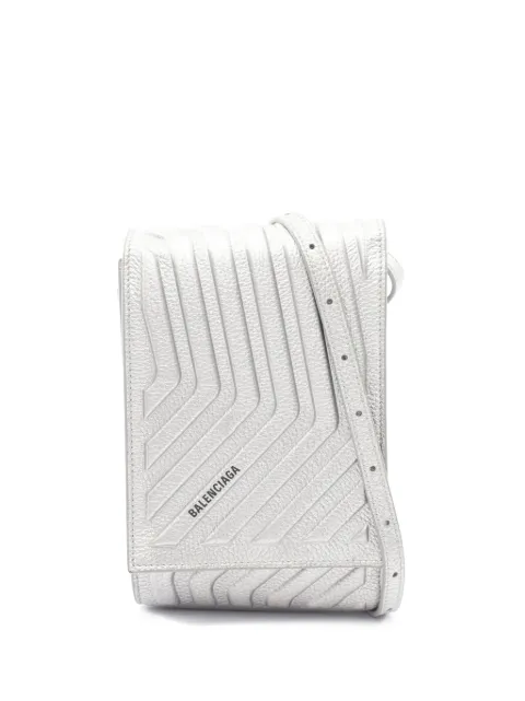 Balenciaga Pre-Owned 2017 Leather Car Phone Holder crossbody bag Silver 19E3FRADO2KZ9XEQ
