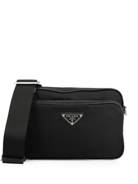 Prada Re-Nylon logo-plaque shoulder bag Black 2VH1702DMH