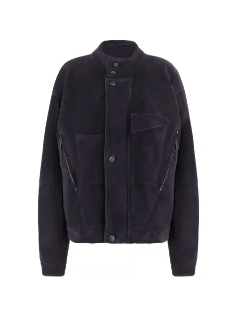 Giorgio Armani suede panelled jacket Purple GM004407AF30029