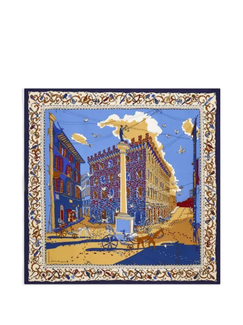 Ferragamo Palazzo Spini-Feroni scarf Blue 311595