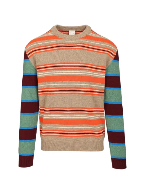 Paul Smith striped contrast-sleeve crew-neck sweater Orange M1R989ZW03162