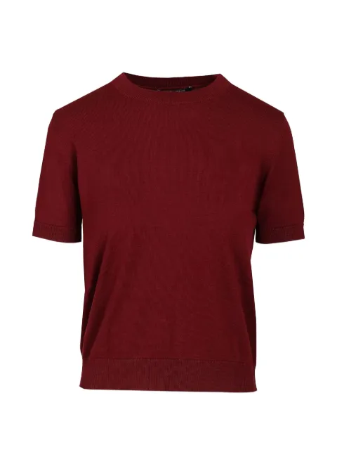 'S Max Mara ribbed-trim short-sleeve T-shirt Red 2629366021600
