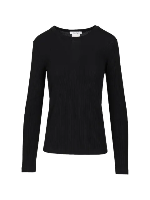 Max Mara ribbed-knit long-sleeve T-shirt Blue 2621946031600