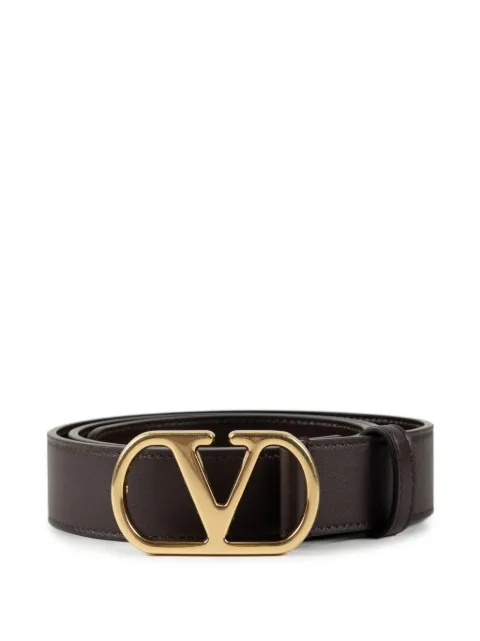 Valentino Garavani VLogo Signature leather belt Brown WT0SM3ZDM