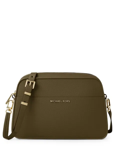 Michael Michael Kors Jet Set small leather camera crossbody bag Green 32F5GJ6C5L