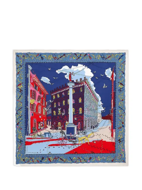 Ferragamo Palazzo Spini-Feroni scarf Blue 311595