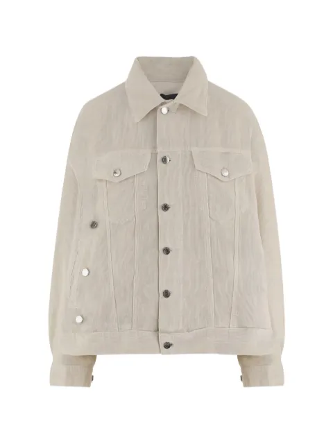 Haikure ribbed-knit jacket White HEW09118GF184