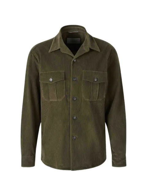 Canali corduroy chest-pockets shirt jacket Green 31019CJ06215