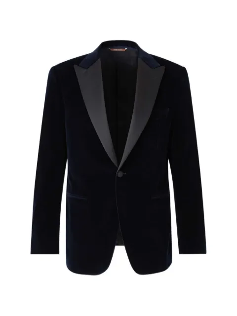 Canali velvet single-breasted blazer Blue 12786CU00038