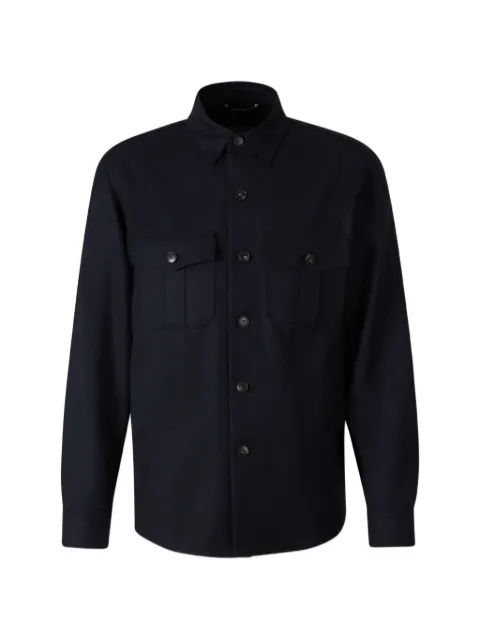 Canali wool chest-pocket shirt jacket Blue 31019AR03472