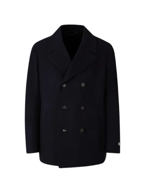 Canali double-breasted notch-lapel coat Blue 55947FF05769
