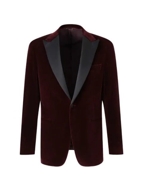 Canali velvet peak-lapel singel-breasted blazer Red 12786CU00038