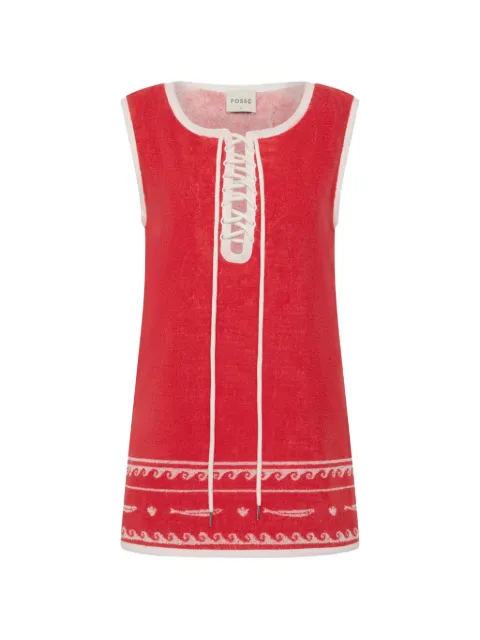 Posse Cody lace-up dress Red PS2102RIF