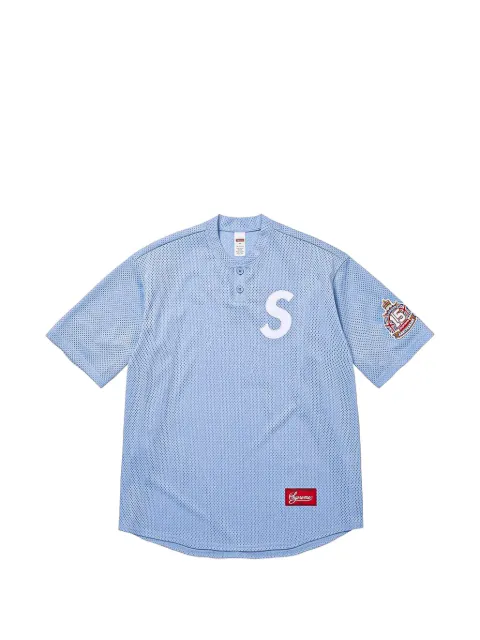Supreme logo-patch T-shirt Blue SU27998