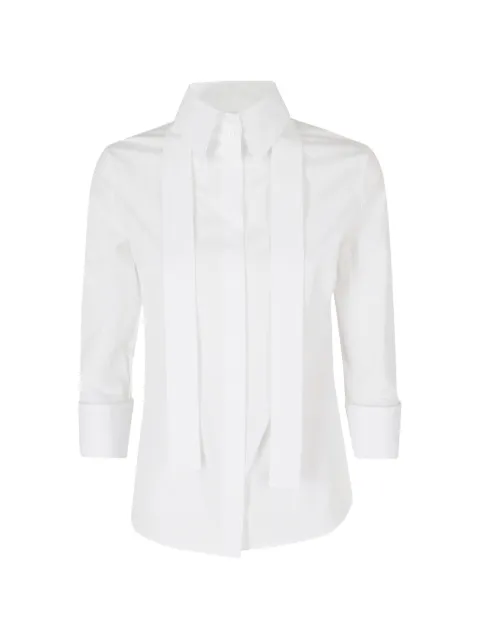 Elisabetta Franchi scarf-detail three-quarter-sleeve shirt White CA18366E2