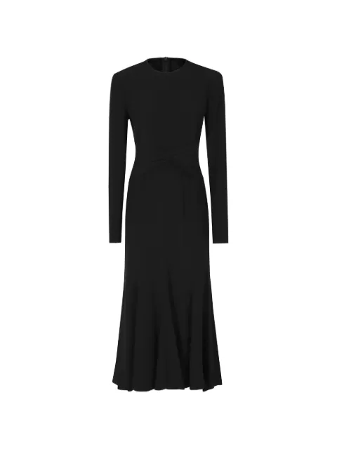Alberta Ferretti ruched-waist long-sleeve maxi dress Black A04106627