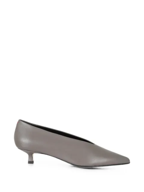 Aeyde Clara pointed-toe leather kitten-heel pumps Neutrals A11PU0125001052