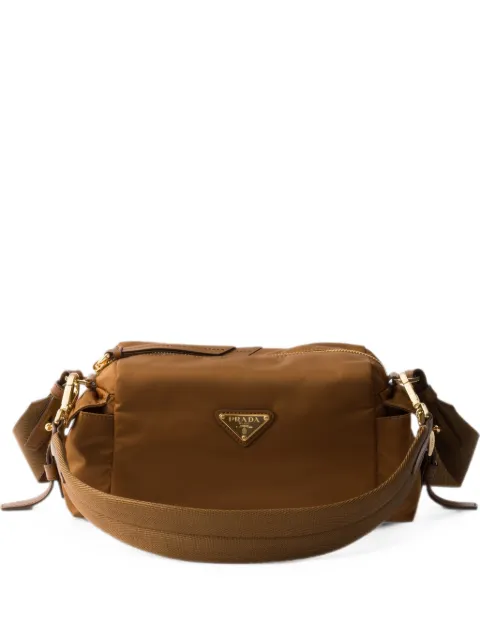 Prada Explore small Re-Nylon and leather shoulder bag Brown 1BH232VNOORDLN