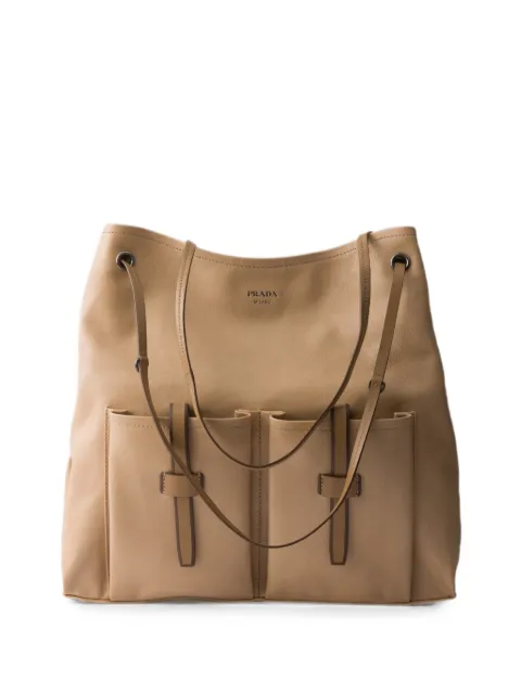 Prada Route large leather bag Neutrals 1BC289VOOO2G6F