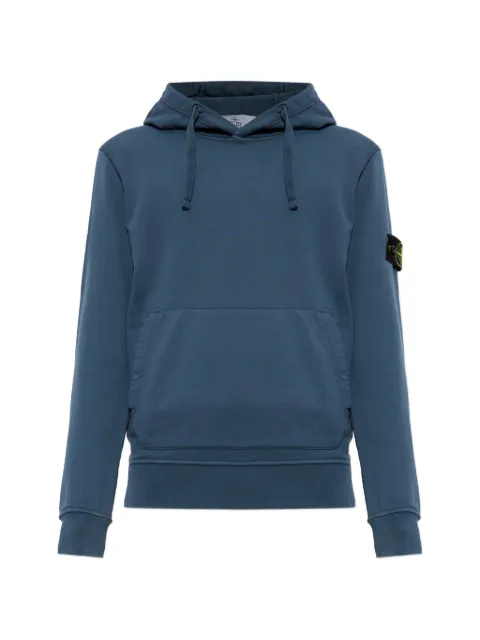 Stone Island logo-patch hoodie Blue L2S156100062S0051