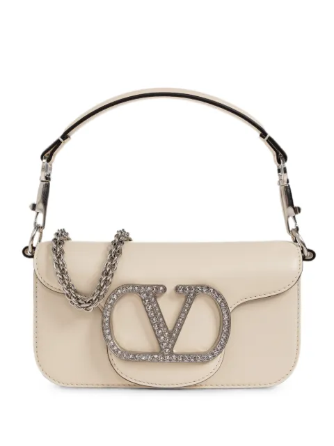 Valentino Garavani VLogo Signature crystal-embellished shoulder bag Neutrals WB0K53UTF