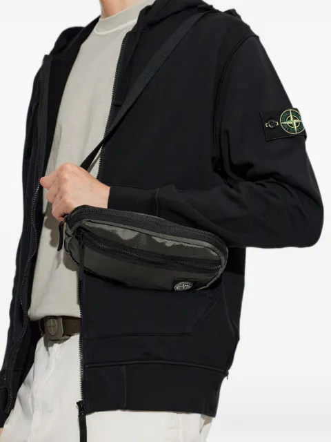 Stone Island logo-patch zip-fastening belt bag Green L2S159200014S0251