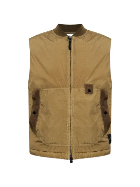 Stone Island logo-patch gilet Green L2S15G100006S0A23