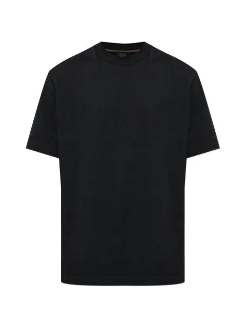 Brioni logo-embroidered short-sleeve T-shirt Black UJWI0LOE601