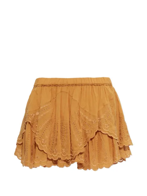 MARANT ÉTOILE Layale broderie-anglaise ruffled skort Orange SH0329FAD3J10E