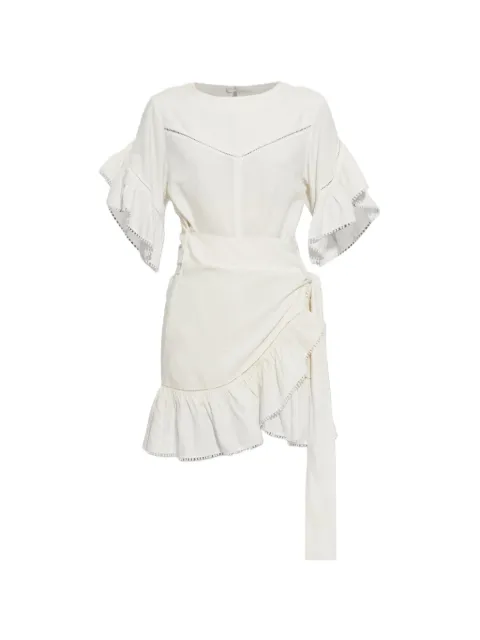 MARANT ÉTOILE Melicia ruffled wrap-style mini dress White RO1183FAD3J12E