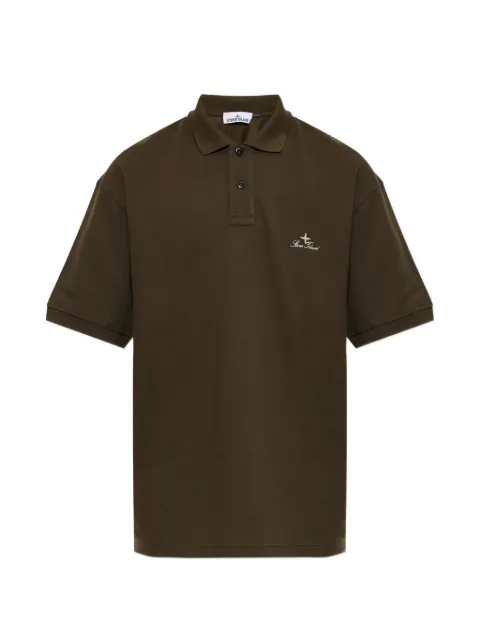 Stone Island logo-embroidered polo shirt Brown L2S152200002S0039